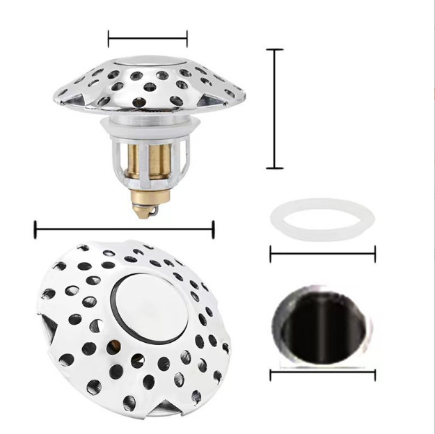 Todo el cobre lavabo tapón de fuga lavabo lavabo drenaje núcleo de rebote universal antiolor artefacto tapón de fuga piscina