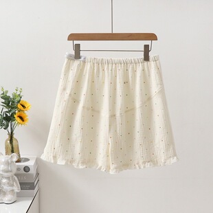 In-Stock New Cotton Double-Layer Gauze Adjustable Maternity Shorts Women's High-Waist One-Piece Wholesale Free Shipping