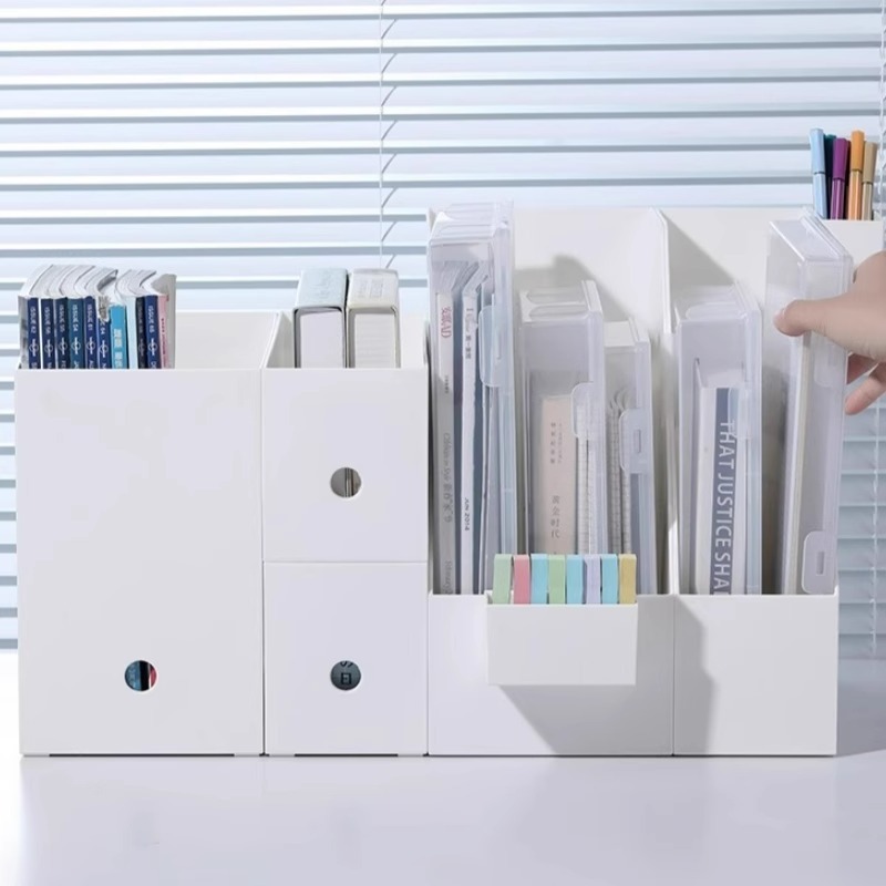 オフィスデスクトップ和風ファイル収納ボックス面取りA4データ収納ラック書籍収納ボックス雑貨整理ボックス|undefined