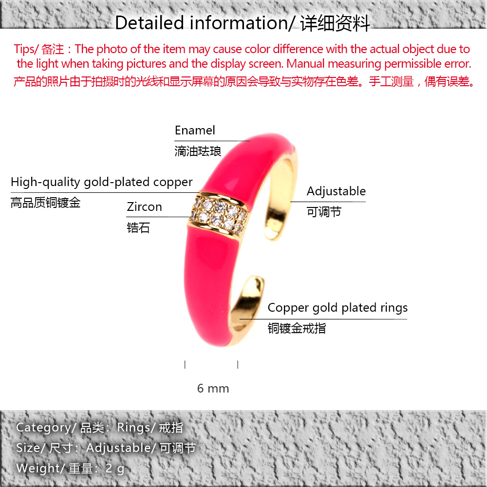 Ornament Wholesale New Zircon Copper Ring Female Normcore Style Ring European And American Personalized Index Finger Knuckle Ring Tide display picture 17