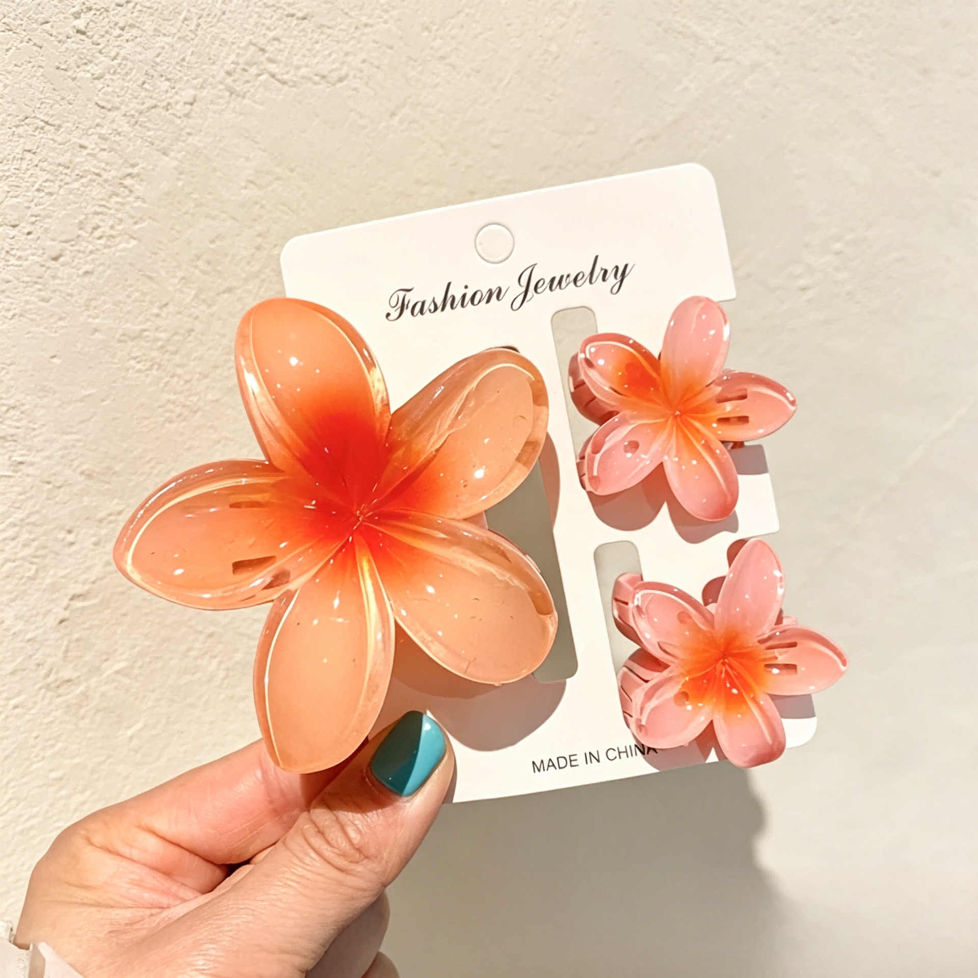 Ventas transfronterizas calientes nuevos huevos láser de dos colores clip de agarramiento de flores de cabeza posterior clip de tiburón clip de cabello joyerías para el cabello