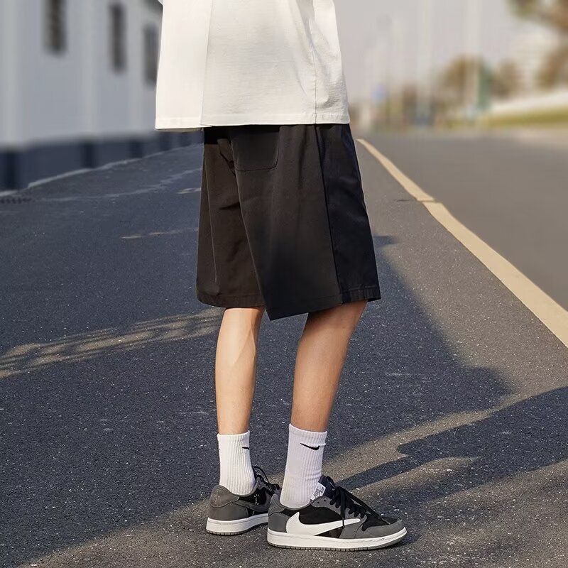 Summer Tooling Shorts Men's Japanese Style Trendy Brand Solid Color Loose Casual Pants Trendy Sports Simple All-match Five-point Pants