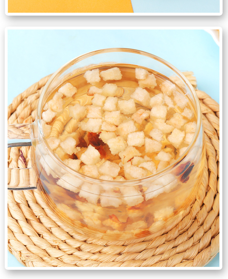 Freeze-Dried Snow Pear Dices Xue Li Ding 50g Bottle Dried Pear Snack for Tea and Culinary Use in use