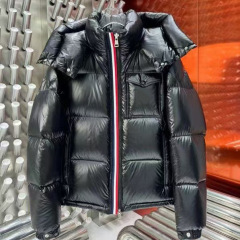 高品质NFC芯片版三色织带秋冬新款羽绒服欧美彩条织带保暖面包服