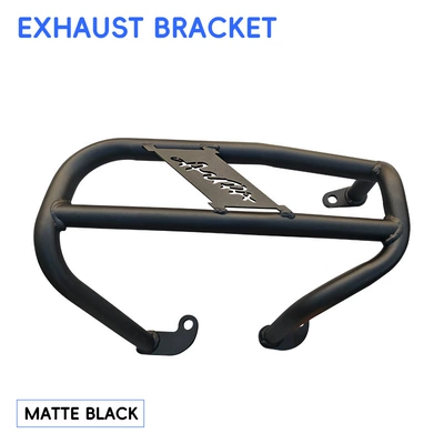 Motorcycle bumper, crash guards, front and rear - blackreinforced-exhaust-bar