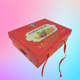水果包装盒现货天地盖绳提彩盒各类水果高档礼品盒食品包装礼品盒