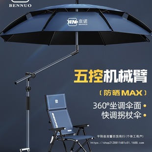 Benno 2025 New Fishing Umbrella Universal Outdoor Sunshade and Rainproof Large Fishing Umbrella Anti-Strong Wind Fishing Cane Umbrella