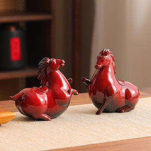 Creative Tang Horse Ornament Ceramic Animal Horse Chinese Style Living Room Study Office Desktop Decoration Crafts