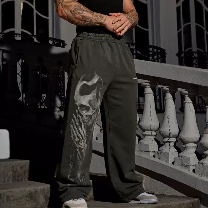 YOUNGLA美式潮牌高街卫裤慢跑者运动健身休闲直筒宽松阔腿裤长裤