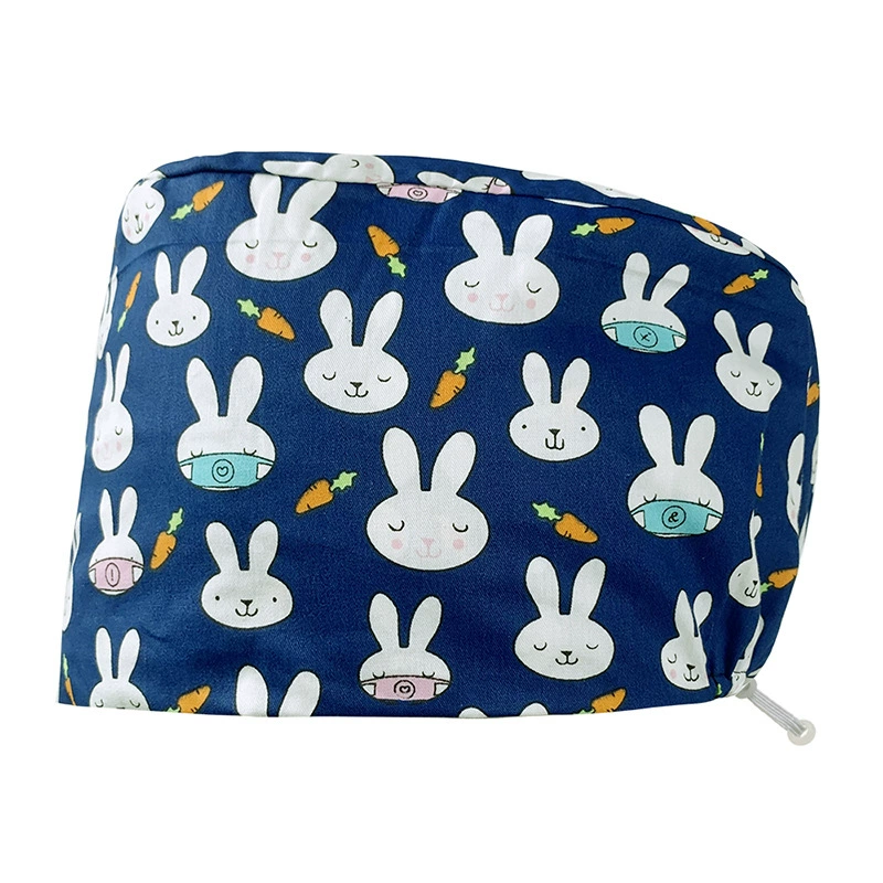 Операционная мультяшная хирургическая шапочка с принтом из чистого хлопка Регулируемая пряжка шляпа женский Ремешок полотенце для пота доктор аптека медсестра шляпа