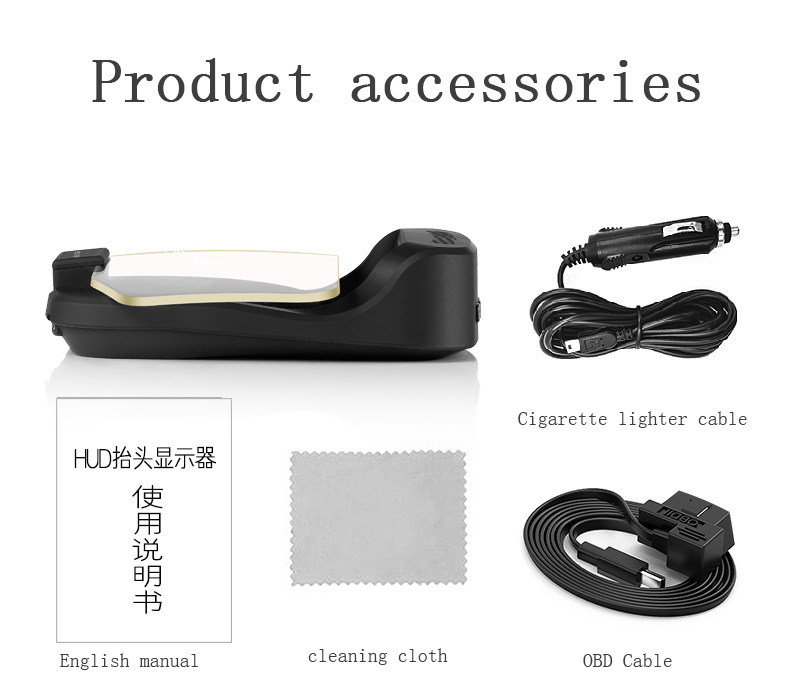 Car HUD Head-Up Display GPS Overspeed Alarm Mileage Statistics Head-Up Display High-Definition Multifunctional Instrument