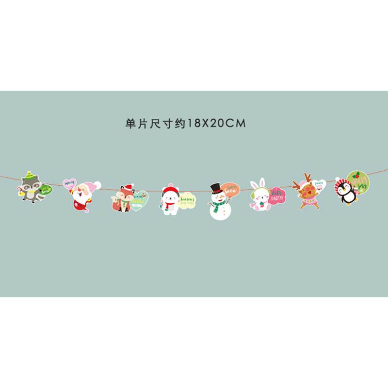 Banderas navideñas transfronterizas en stock, 24 tipos de banderas de dibujos animados, decoraciones navideñas al por mayor de fabricantes, admiten pedidos de lotes mixtos.