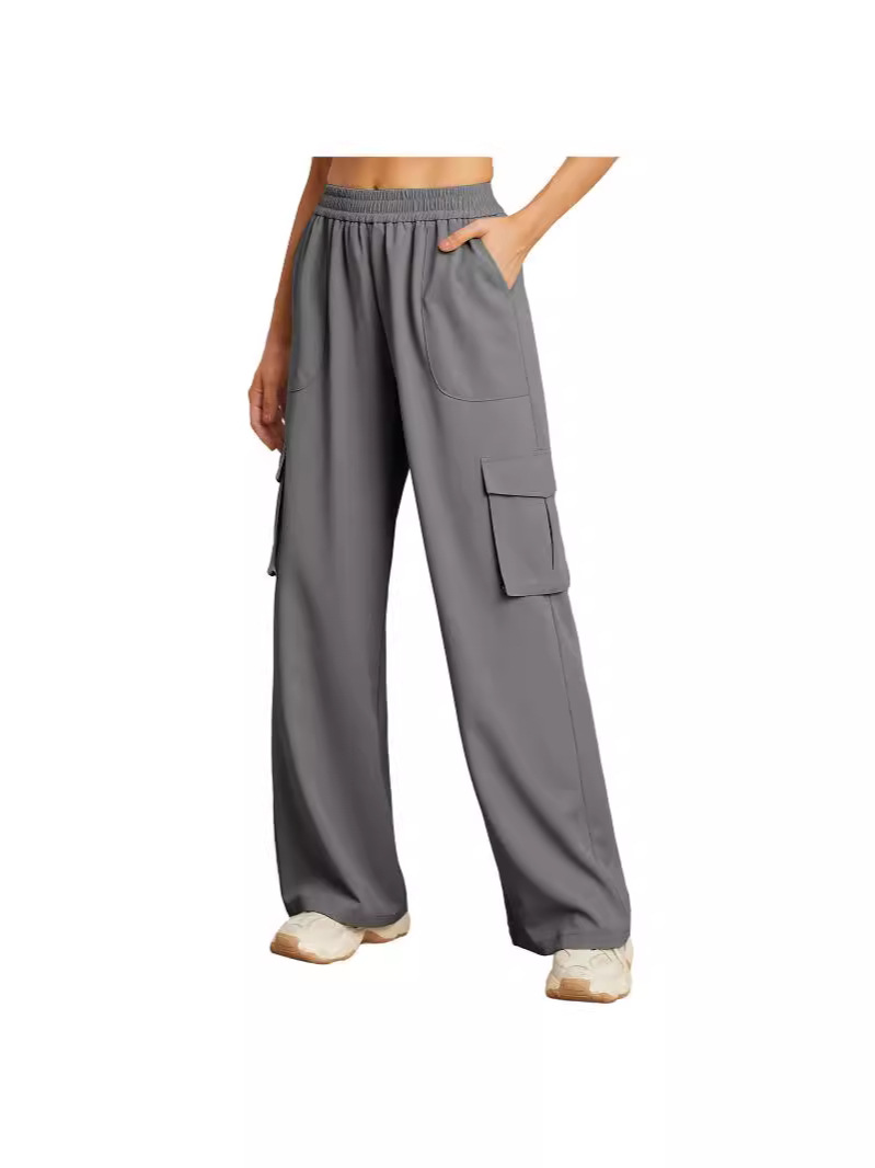 2024 Amazon, comercio exterior europeo y americano, nuevo estilo, bolsillo de color sólido, ropa de trabajo elástica, pantalones casuales