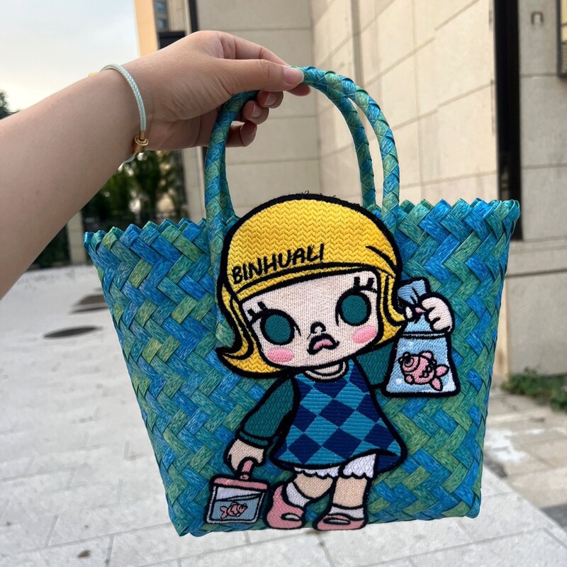 Goldfish Woven Vegetable Basket Women's Handbag Clutch Bag iPad Commuter Bag Children's School Bag Tote 2026 New Model