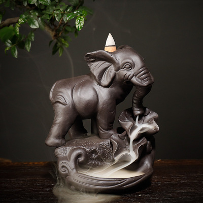 Cross border new pattern Cinnabar elephant Watch Vaporizer Thailand Like God Backflow Incense burner Arts and Crafts Home Furnishing Decoration