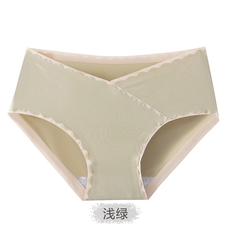 Ropa interior de las mujeres embarazadas Algodón puro entrepierna antibacteriana cintura baja vientre soporte embarazada temprano, período medio y tardío entrepierna de algodón sin costuras más tamaño pantalones cortos de las mujeres embarazadas