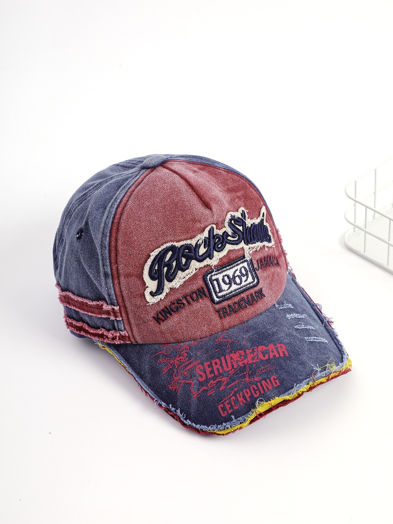 Sombrero de 1969 vintage lavado letras apenadas bordado rasgado gorra enarbolada personalidad de los hombres de moda gorra de béisbol sombrilla femenina