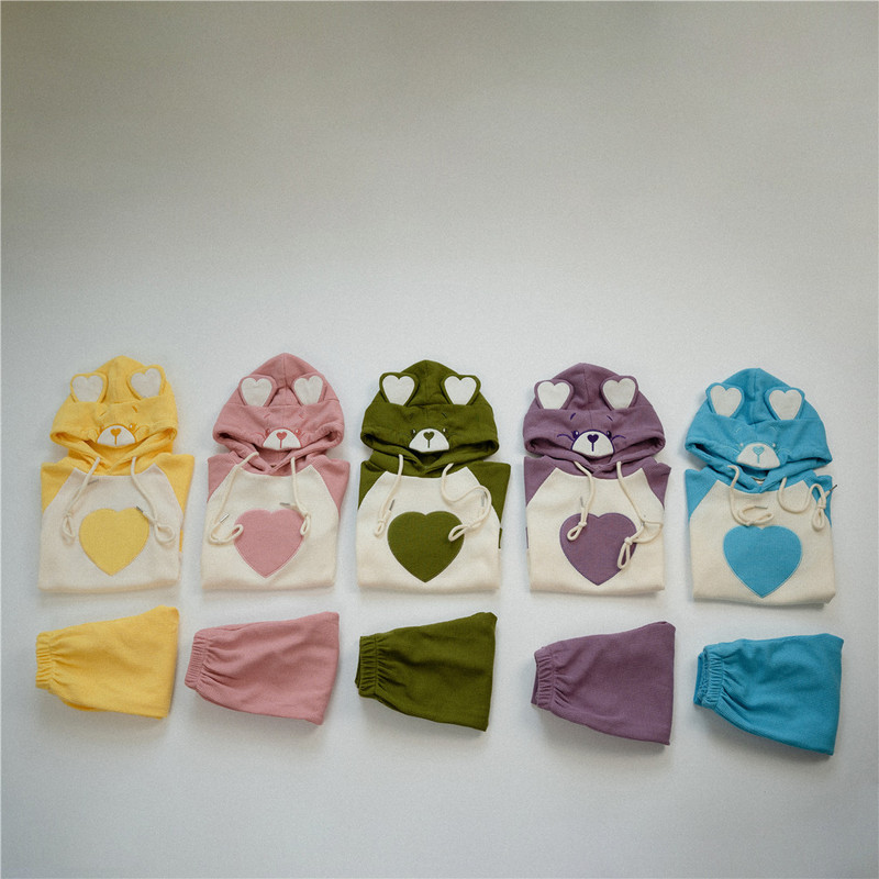 Children's cartoon hooded sweater suit 2024 new autumn children's Korean leisure autumn baby pullover Children's cartoon hooded sweater suit 2024 new autumn children's Korean leisure autumn baby pullover