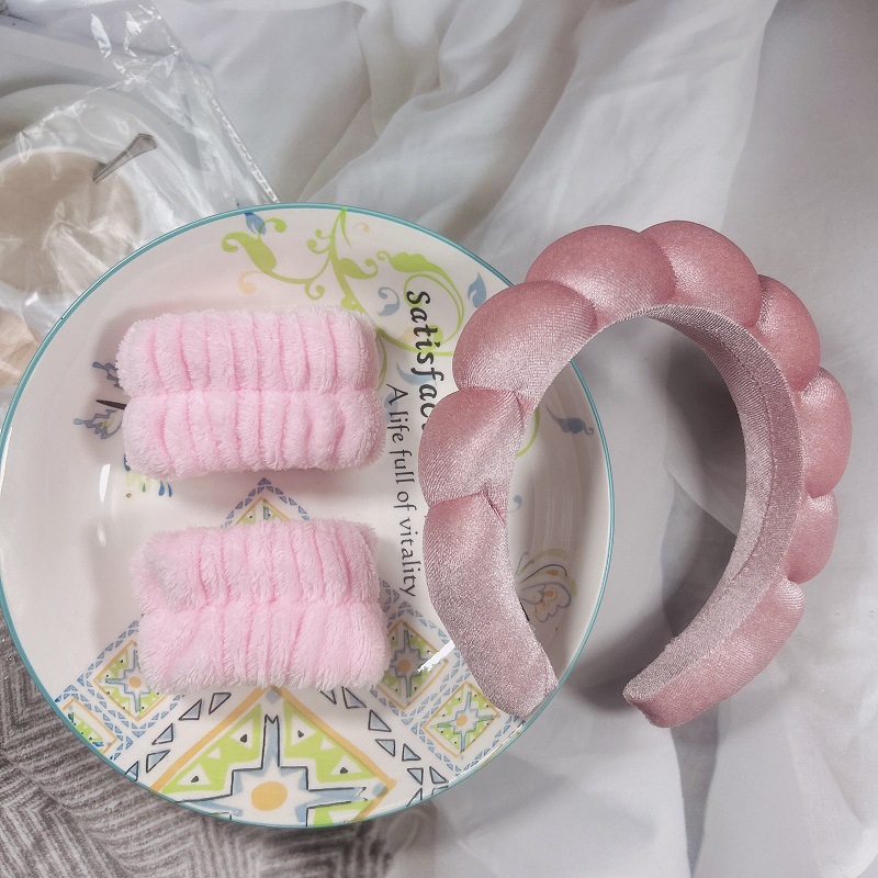 골드 벨벳 클라우드 헤어밴드 + 초음파 손목 2-딥 파우더 (17*17*4cm 80g)