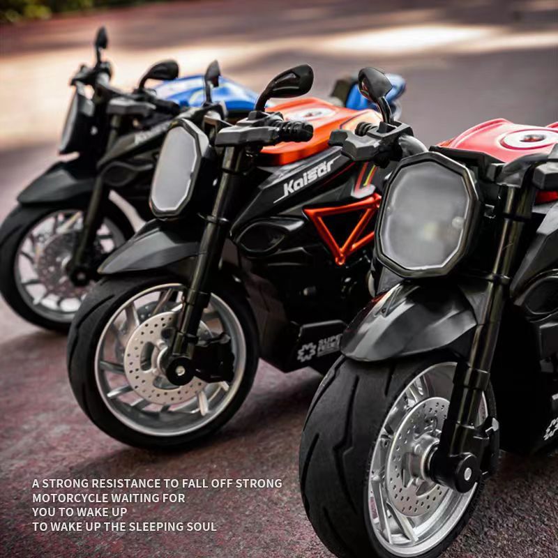 Kawasaki H2R motorcycle Q-version model alloy spring-back simulation sound and light children's toy for boys, display piece