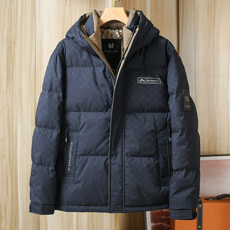 ¡Cálido y guapo!¡Esta juventud! Montaña al aire libre a prueba de viento hombre encapuchado chaqueta de pluma de invierno chaqueta de pluma