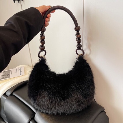 Cross-Border Cute Furry Bags 2025 Autumn and Winter New Fashion Versatile Shoulder Bag Commuter Personalized Plush Bag