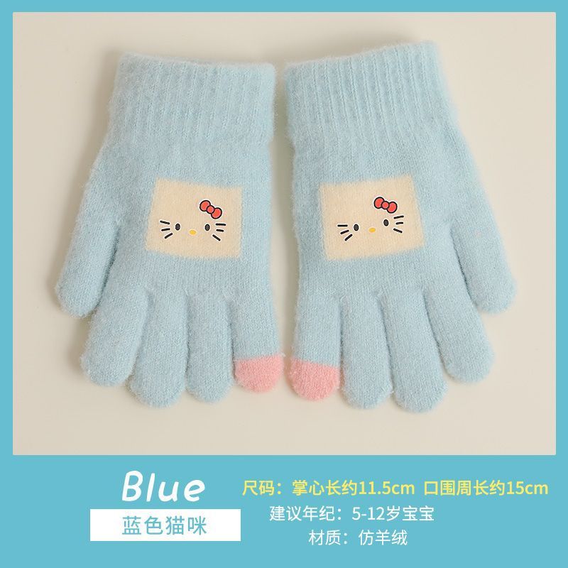 秋冬子供手袋子供女の子保温女の子男の子ベルベット毛糸赤ちゃんニット五本指セット冬|undefined