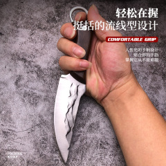 多用指環小刀錘紋鍛打手扒肉刀手把肉小刀野營便攜小直刀戶外刀具