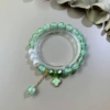 Green four-leaf clover pearl popping bracelet #SZ600