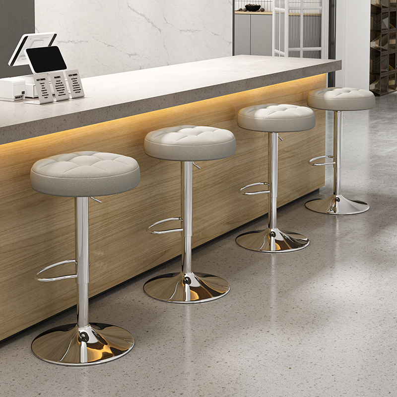 Taburete de bar elevable para el hogar Taburete de bar giratorio moderno Taburete de bar simple Taburete de bar Recepción Cajero Comercial Taburete Redondo image 3