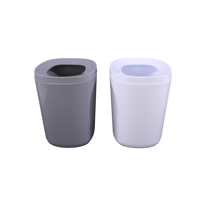 Cubo de basura cuadrado bote de basura de plástico con anillo de presión dormitorio sala de estar baño casa simple canasta de papel Cubo de almacenamiento