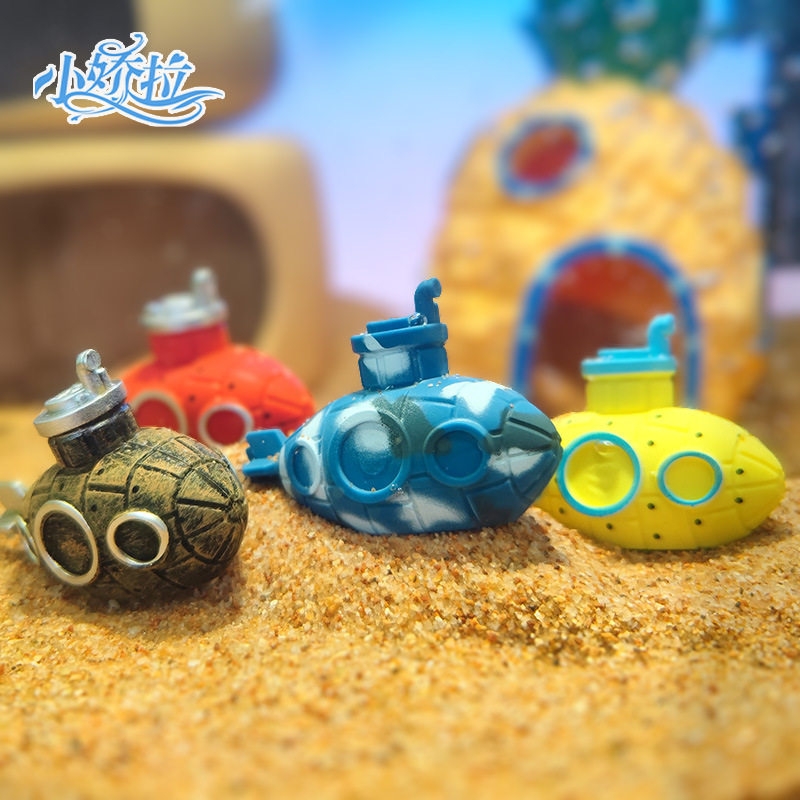 Pecera de cubo, paisajismo para niños, mini submarino, decoración de micro paisajes, estilo explosivo, pecera ornamental, nuevo mundo submarino
