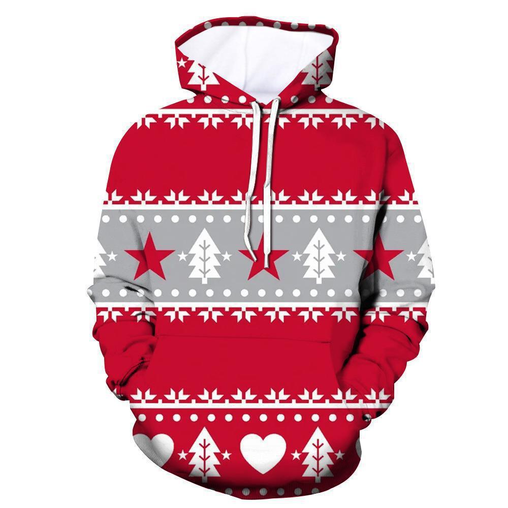 2024 Sudadera de moda transfronteriza de nuevo estilo europeo y americano Navidad 3D impresión digital sudadera con capucha para hombre suéter para niños