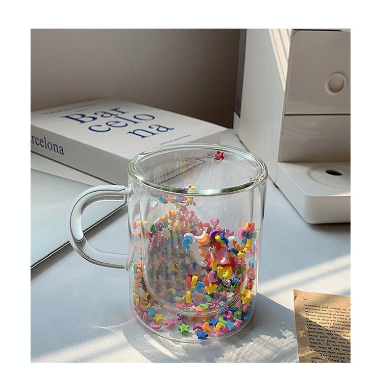 Double Glass Water Cup With Star And Moon Design For Children_voghion.com