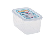 日本进口冰箱保鲜盒 密封塑料食品保鲜盒可冷冻耐摔收纳饭盒2.4L