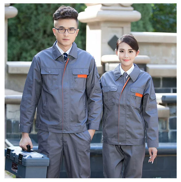 Spring, Autumn, and Winter Long-Sleeved Workwear Sets, Durable, Wear-Resistant, and Stain-Resistant. Customized Workwear for Construction Workshops and Factories