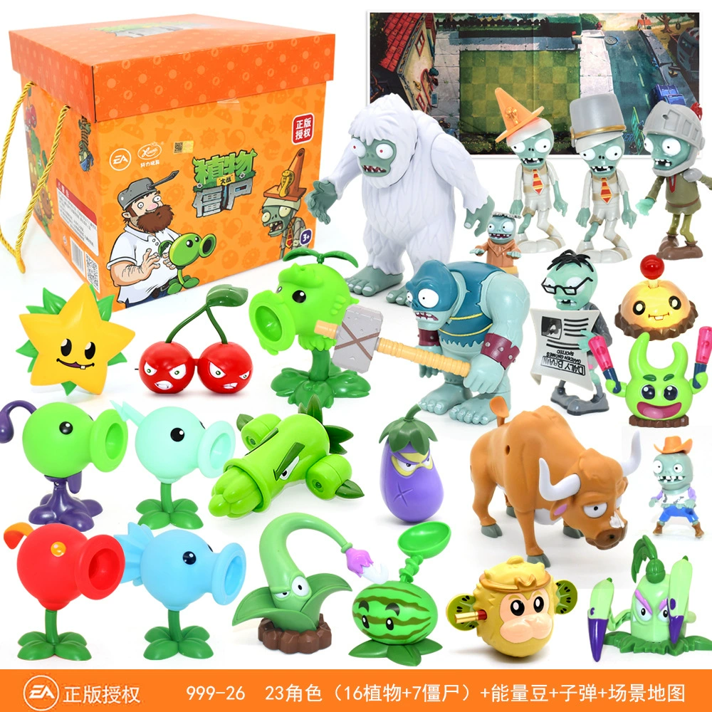 Подлинная наборы Plants vs. Zombies, игрушка, большой набор, подарочная коробка для мальчиков, кукла для детей, полный набор, подарок на день рождения