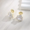 Mosquito coil pearl, ear clips, flowered