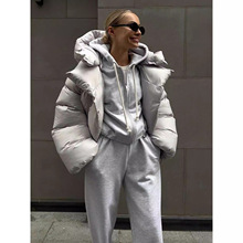 欧美棉服2025冬季女面包服棉袄潮流款个性街头短款连帽棉衣外套