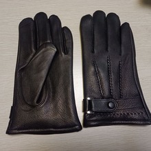 真皮鹿皮手套男款防风冬季保暖手套加厚加绒高端礼品手套