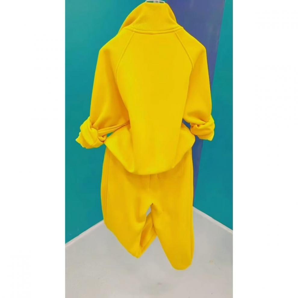 ActiveGo ActiveGo Fleece-Lined Casual Sports Women's Sweatshirt Winter Warm Fashionable Thickened Two-Piece Set_desvips.com