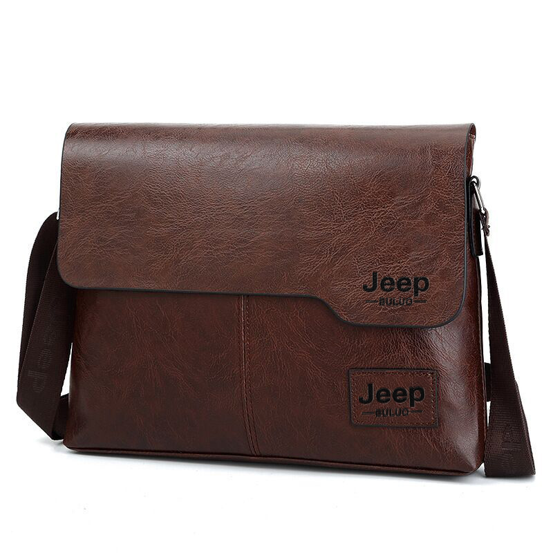 Men's official document bag business shoulder mesengers horizontal bag 3