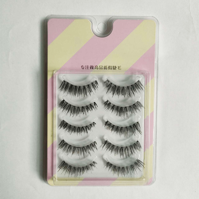 Suministro directo de fábrica transfronteriza natural larga Cruz gruesa japonés 3D afilado tallo transparente Luna doblar pestañas postizas