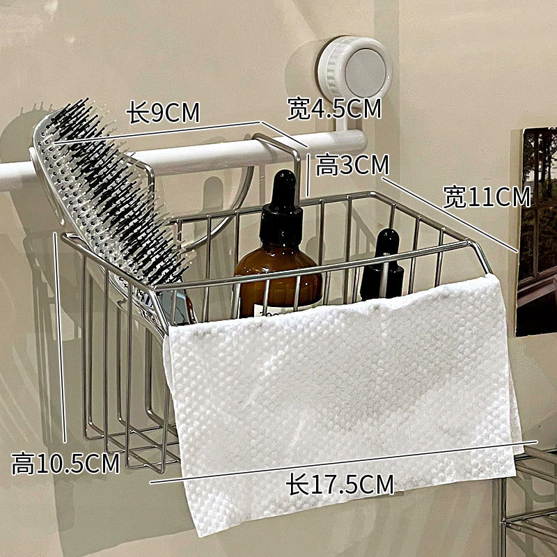 Estante de acero inoxidable de aire lavabo de baño para cosméticos gel de baño artículos de higiene estante de almacenamiento de drenaje