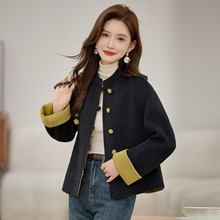 2025秋冬新款国风双面羊毛大衣新中式小个子羊毛呢外套ZQ25259-1