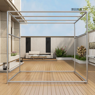 Galvanized Steel Pipe Drying Rack Floor Household Outdoor Drying Rack Outdoor Balcony Roof Simple Large Drying Rack