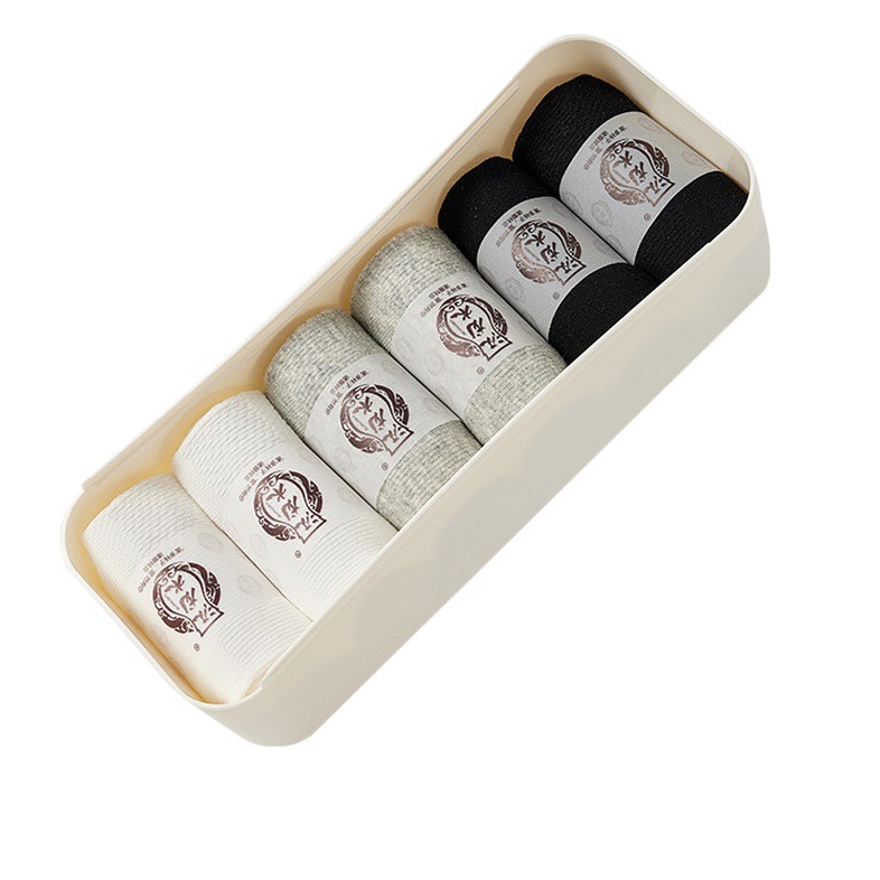 Desodorante antibacteriano calcetines primavera y otoño Four Seasons caja de regalo de los hombres de color sólido transpirable algodón absorbente de sudor suave cómodo calcetines de media pantorrilla moda