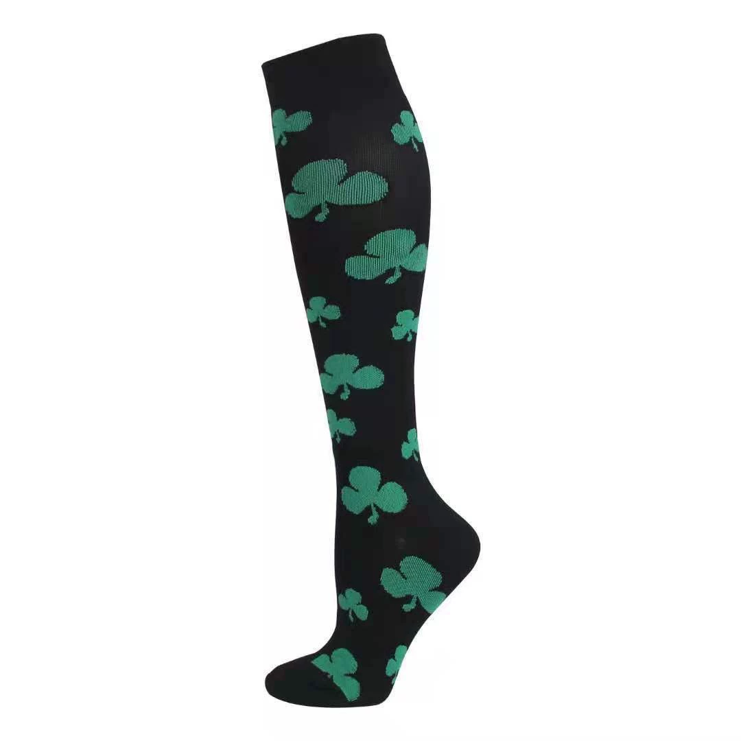 Compression Running Socks, Unisex Jacquard Knee-High Socks, Multiple Patterns, S/M & L/XL