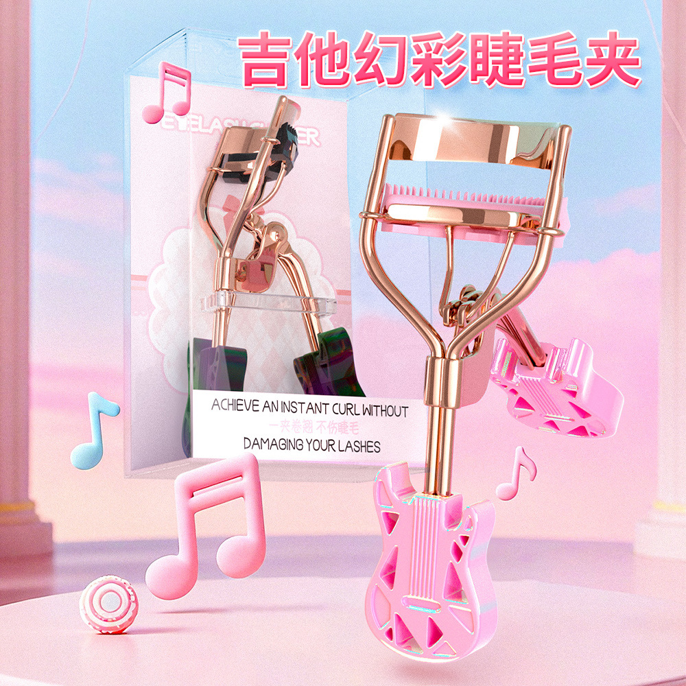 Guitar Handle Eyelash Curler New Product Color Box Packaging Does Not Pinch Eyelids and Does Not Damage Eyelashes to Fit Eye Eyelash Curler