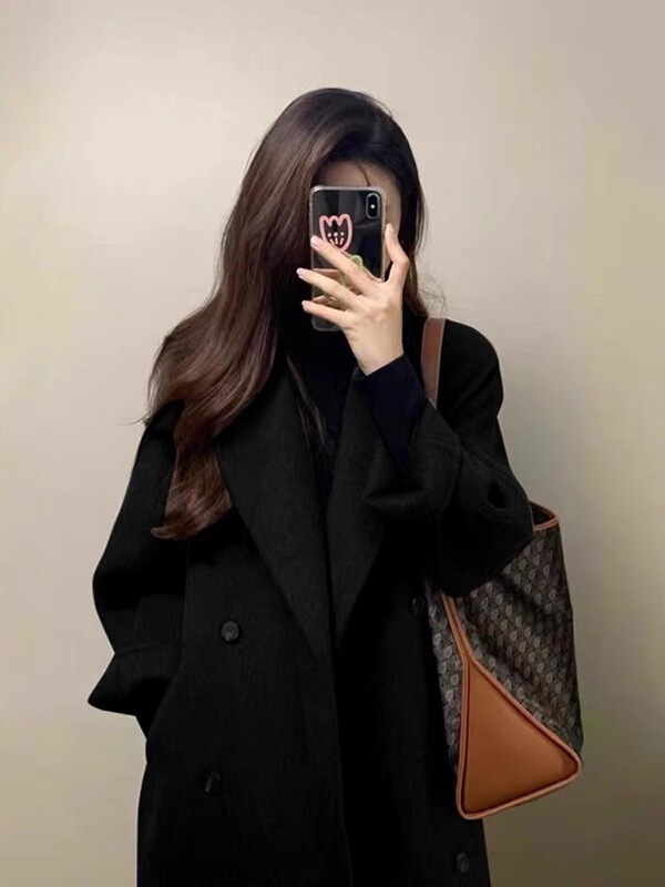 Anti-season clearance white duck down liner cashmere coat women's mid-length 2024 winter new Korean down jacket coat